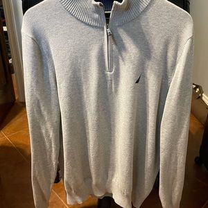 Nautica men’s grey sweater quarter zip